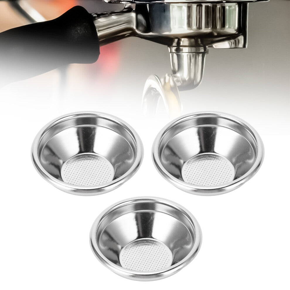 Stainless Steel 54mm Coffee Portafilter Filter Basket 3pcs