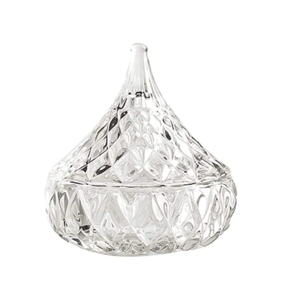 Earring Storage Box Glass Jewellery Box With Lid Water Drop Shape Clear Jewellery Organiser Set Of 3 8x8 Cm