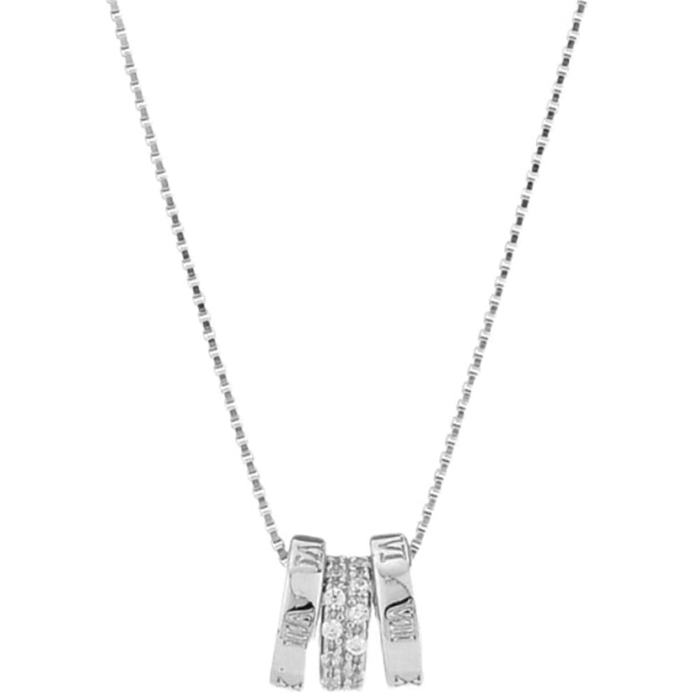 Ring Pendant Necklace 925 Sterling Silver Collarbone Chain Bead Transfer Jewelry For Women And Girls