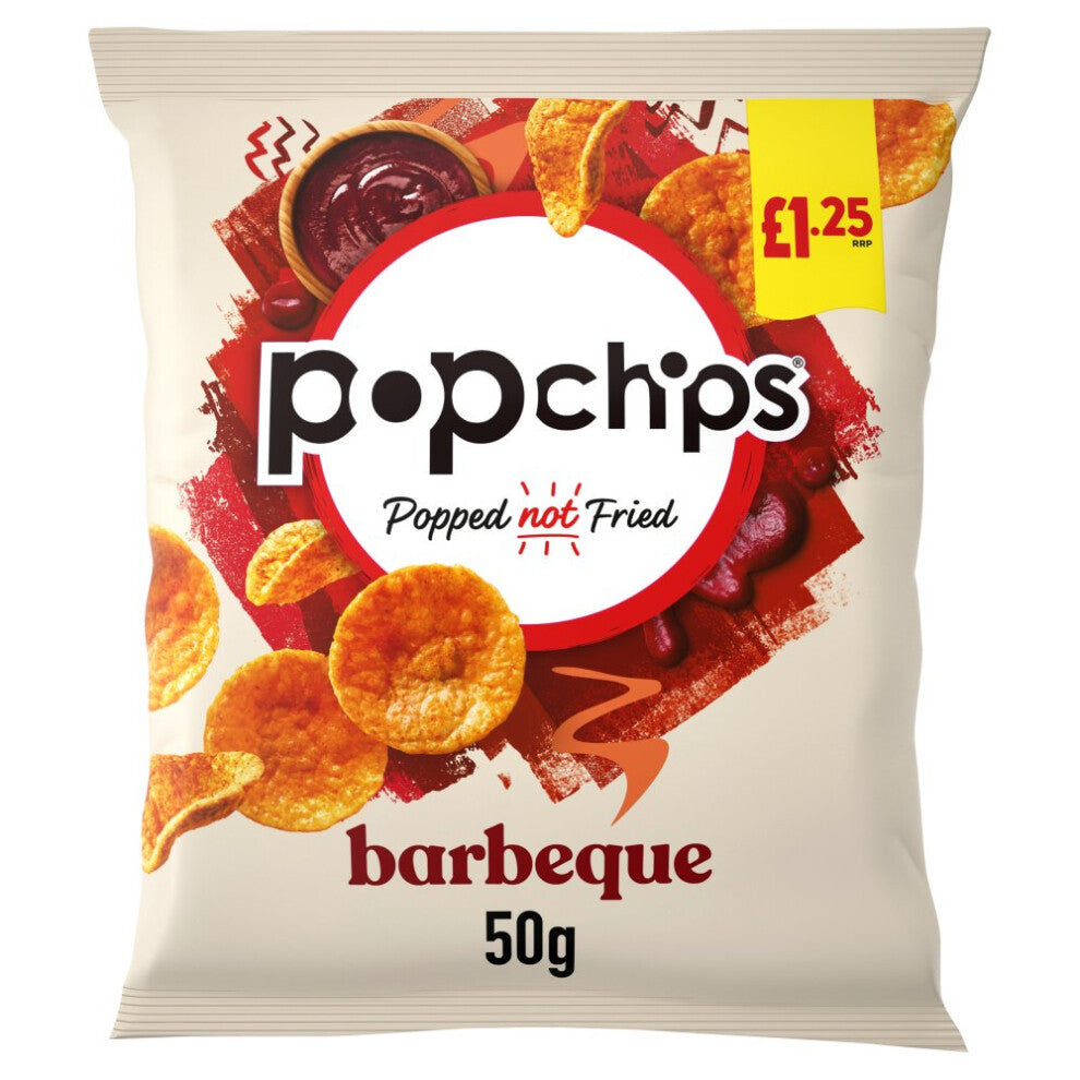 popchips Barbeque Crisps 50g (Pack of 18)