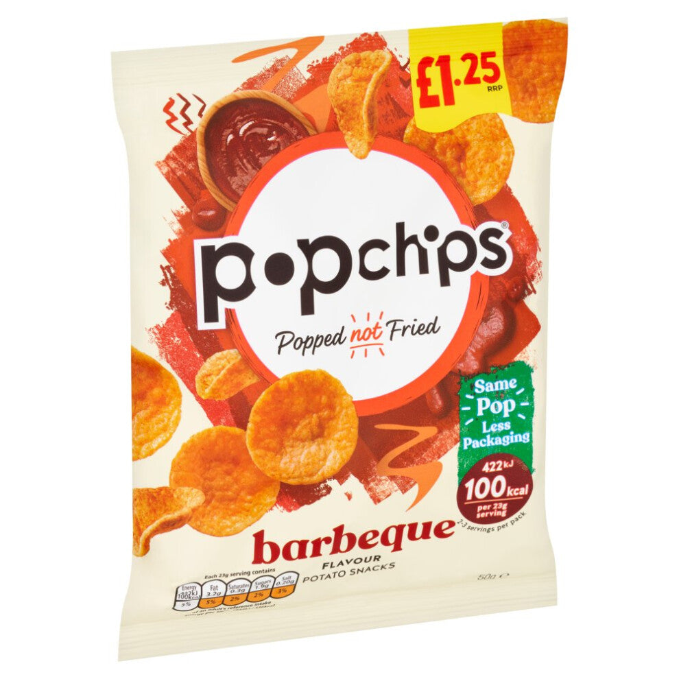 popchips Barbeque Crisps 50g  (Pack of 24)