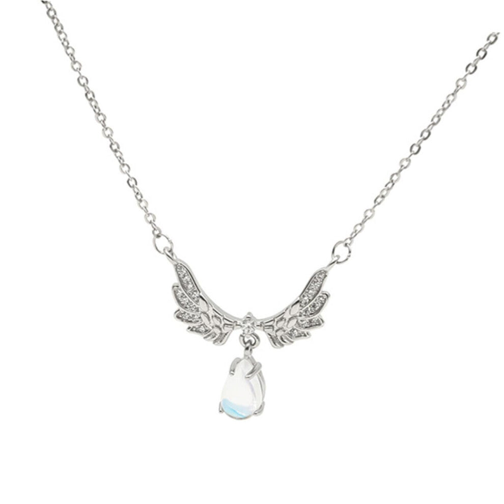 Moonstone Necklace, Collarbone Chain for Women, Elegant Moonstone Jewelry for Weddings, Mother's Day, Valentine's Day