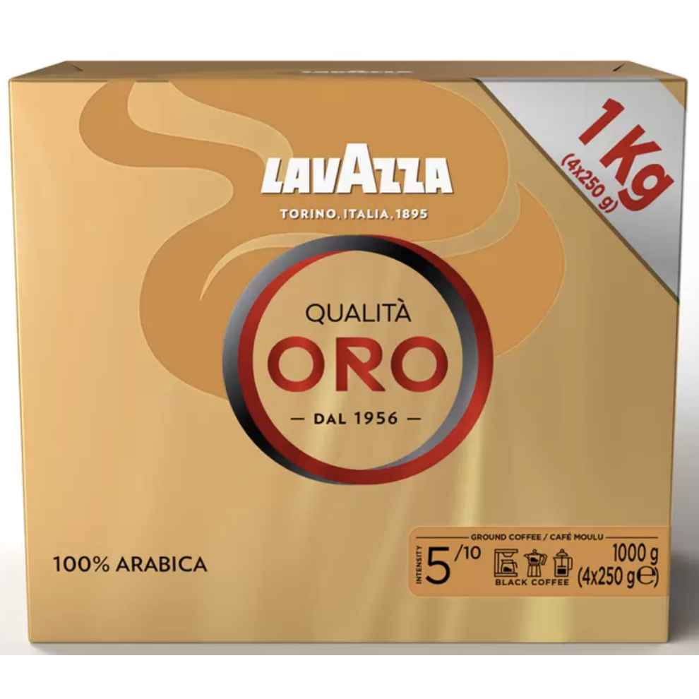 Lavazza Qualita Oro Arabica Ground Coffee 4 x 250g