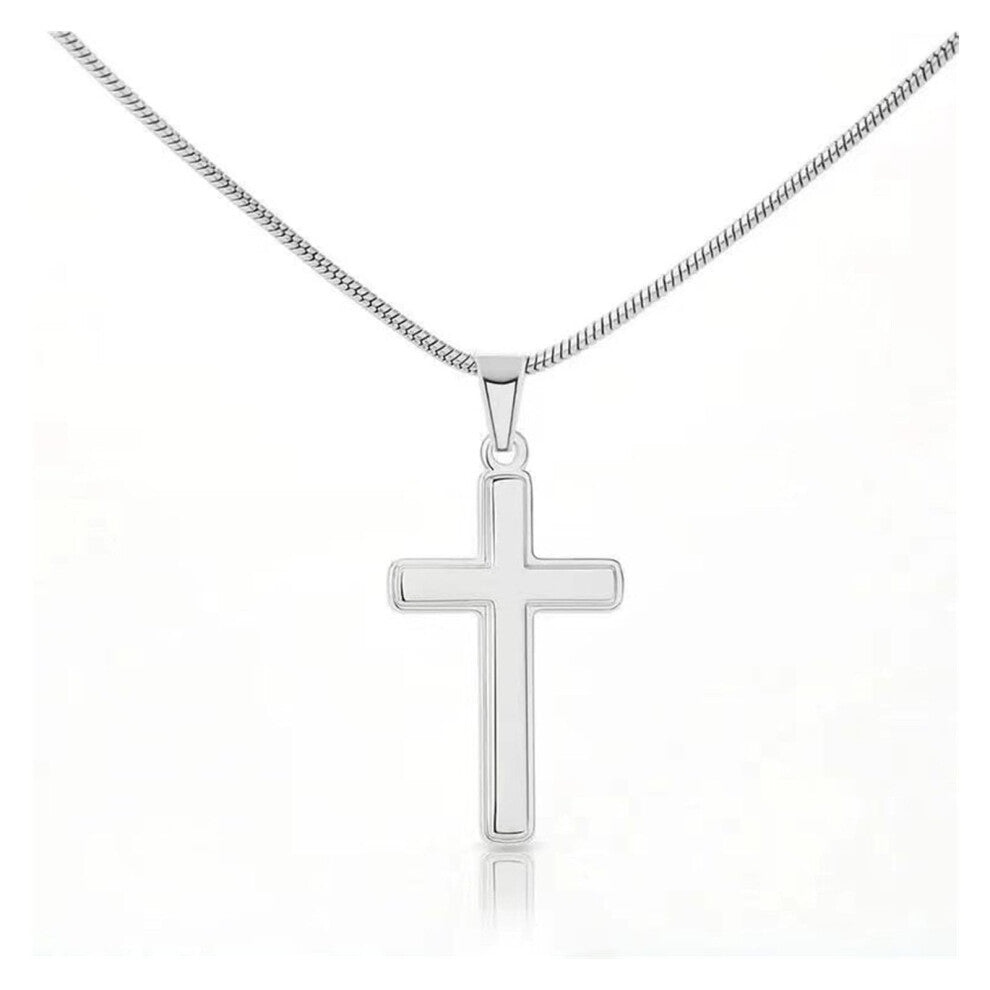 Cross Necklace Simple Pendant Minimalist Silver Collarbone Chain