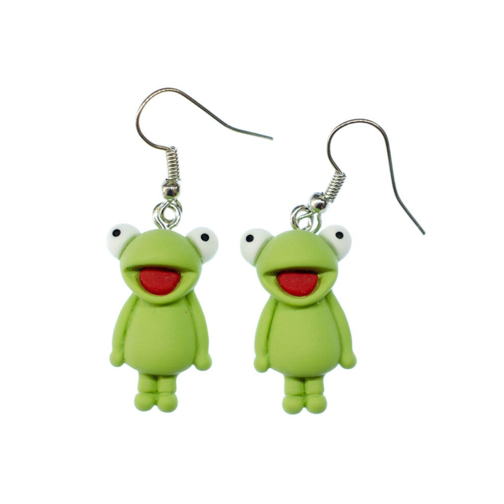 Frog Earrings Pendant Film Series TV Series Comic Mouth Detail Silver-Plated Cotton Back Original Fashion Jewellery I