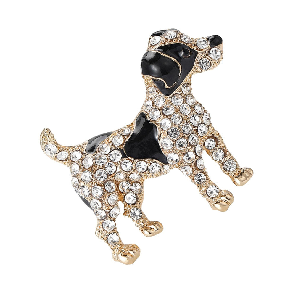 Dog Brooch, Elegant Animal Pin, Sparkling Alloy Textured Lapel Pin, Backpack Accessory