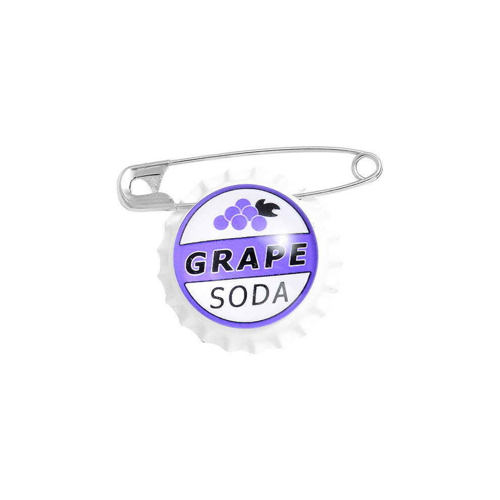 (P303) Fashionable Grape Soda Alloy Brooch With Eyecatching Geometric Pattern Creative For Style