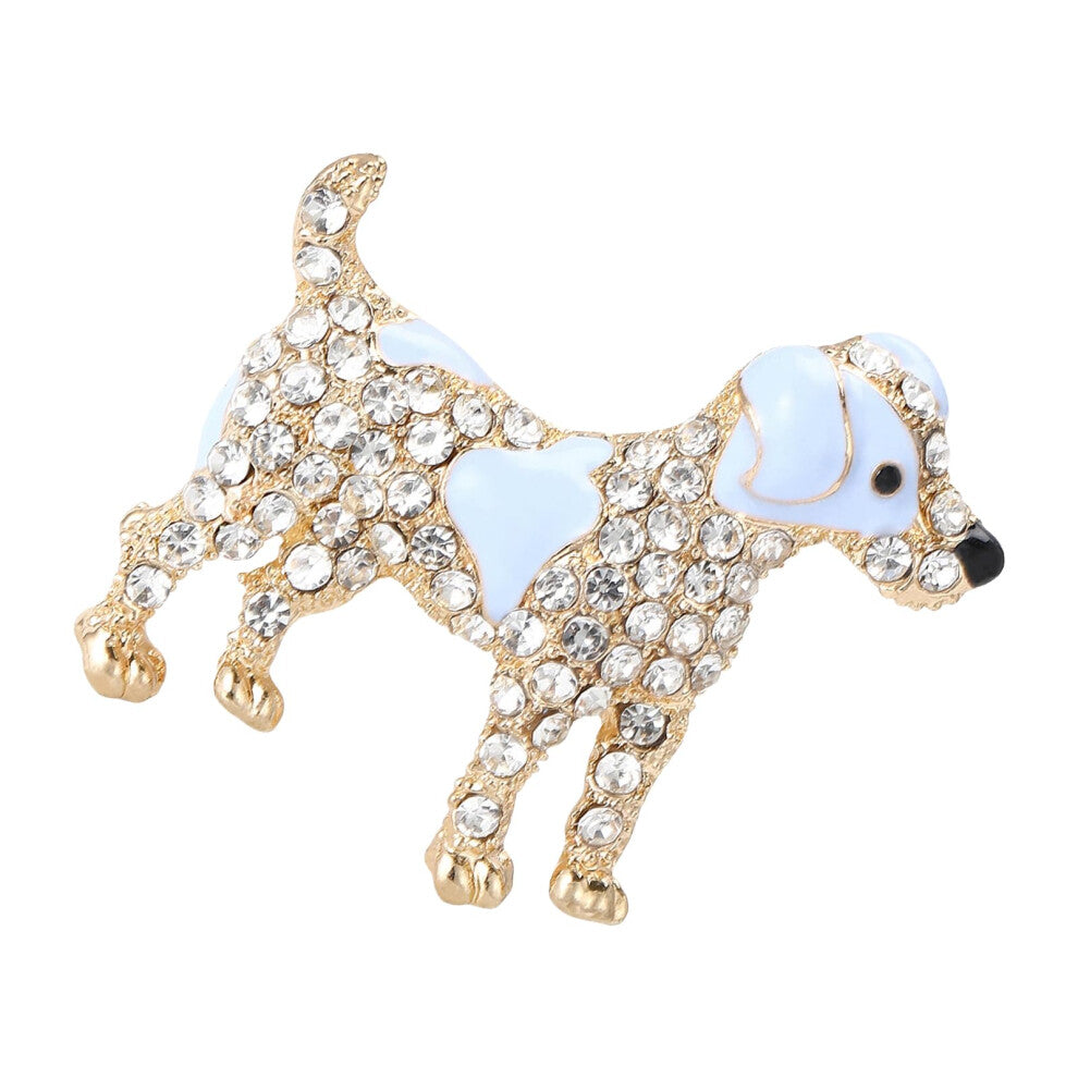 Elegant Dog Brooch Alloy Textured Sparkling Pin Charm for Backpack Compatible Dog Lapel Pin Pet Accessory