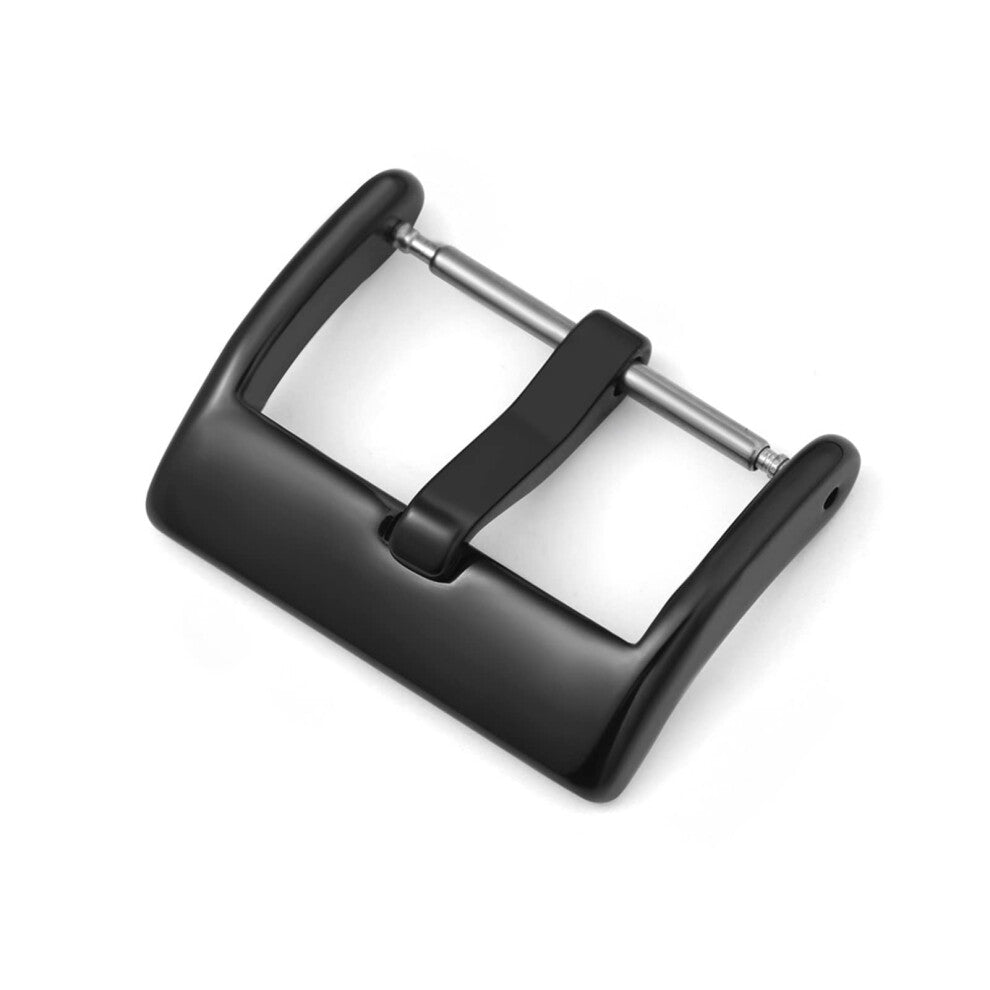 Stainless Steel Watch Strap Buckle - 2-Piece, Polished Fixed Clasp For 16mm-22mm Watches, Silver Or Gold