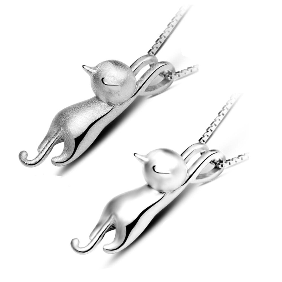 Cat Pendant Collarbone Chain Drawing Necklace Durable