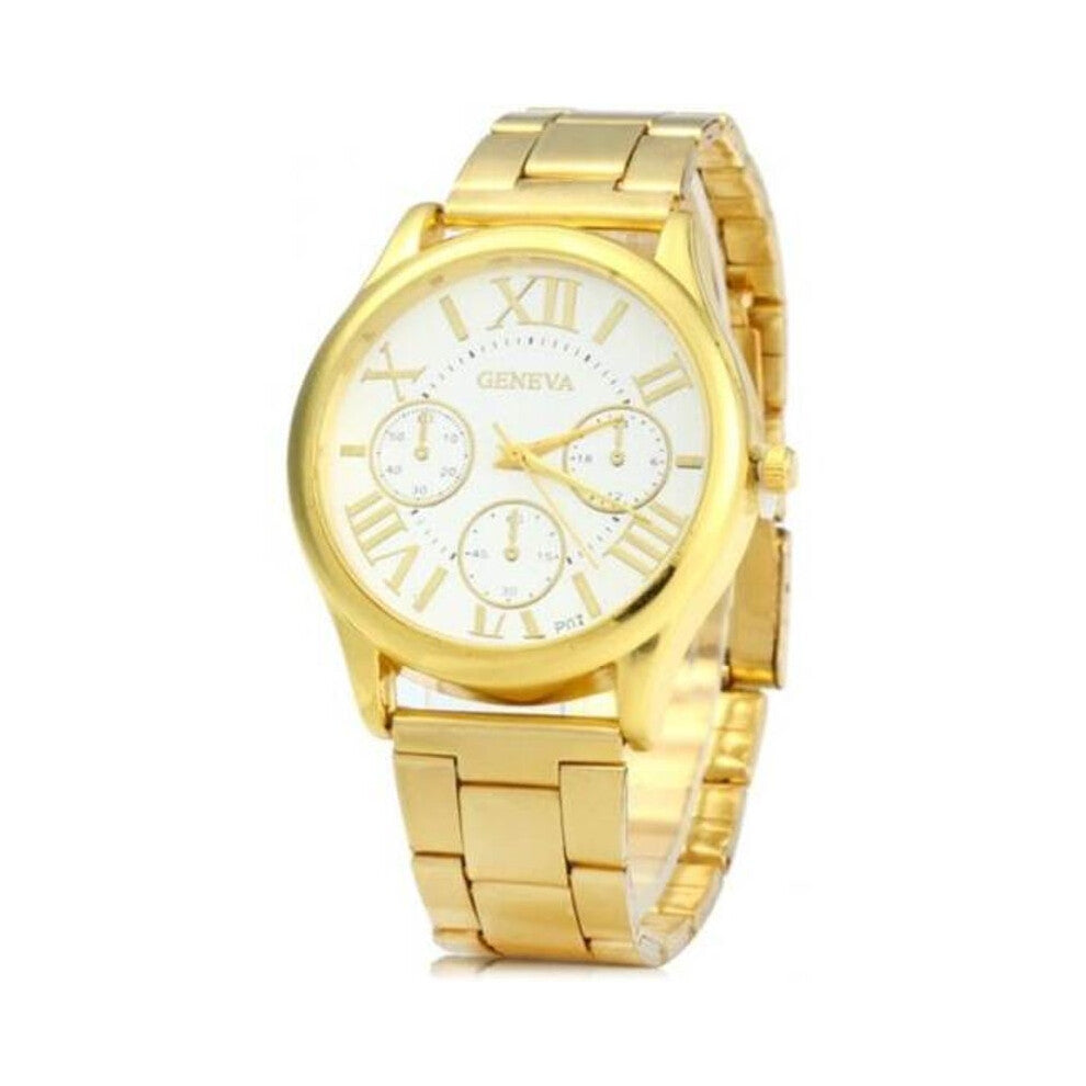 (Standard, 2) Veile Studios P07 Golden Case Quartz Watch With Stainless Steel Band For Men Watches