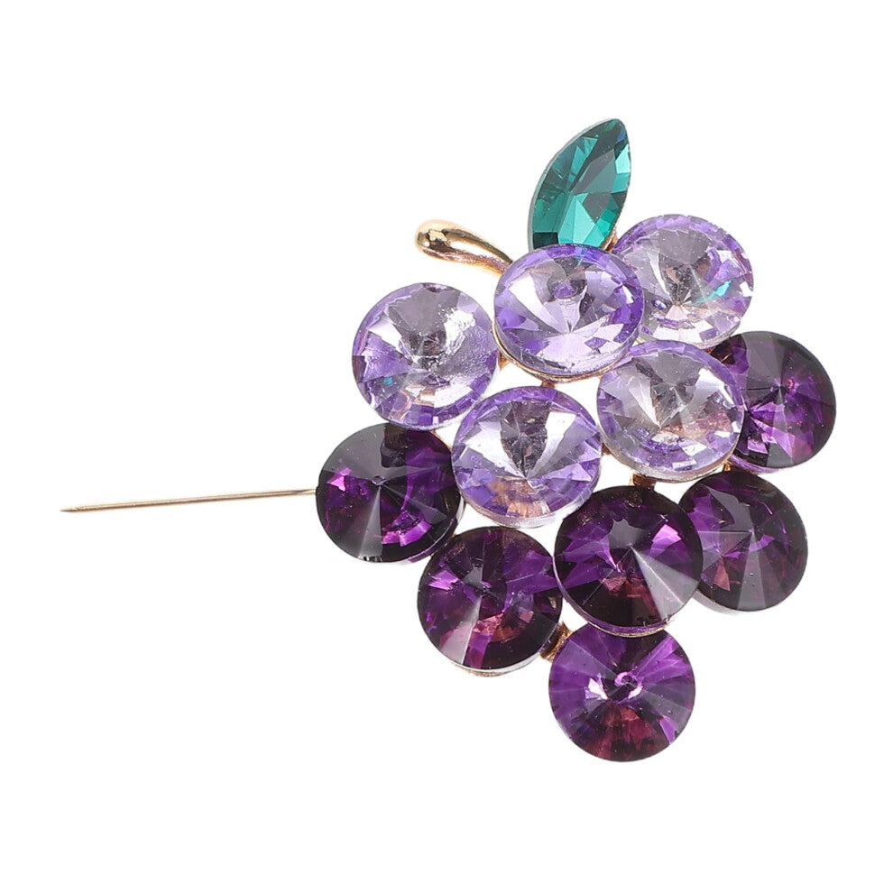 Alloy Fruit Brooch Glittering Grapes Design Grape Cluster Pin For Party Wedding Everyday Wear Color Tone