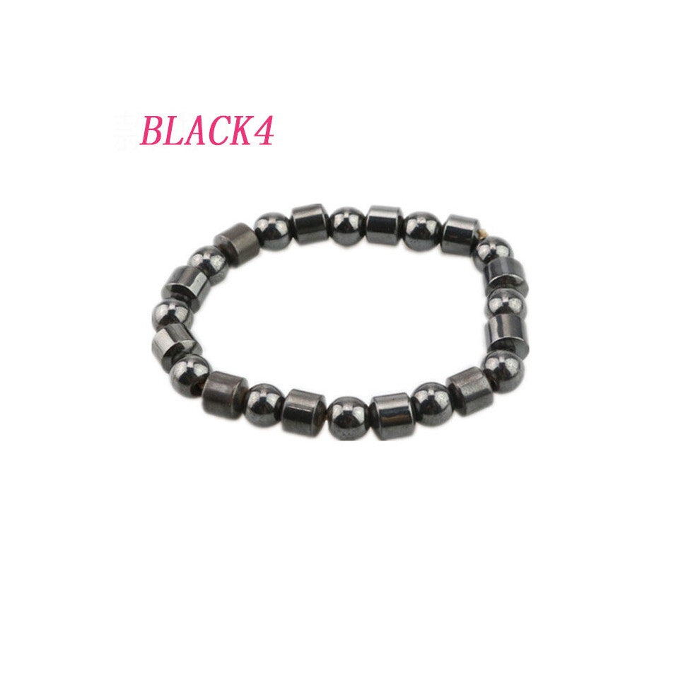 (Black4) Care Health Magnetic Therapy Bracelet Antifatigue Weight Loss Slimming Bracelet