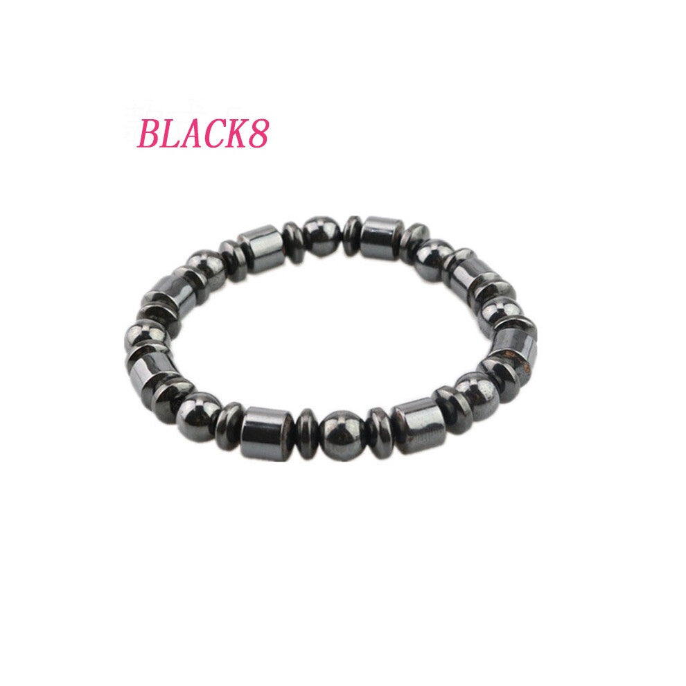 (Black8) Care Health Magnetic Therapy Bracelet Antifatigue Weight Loss Slimming Bracelet