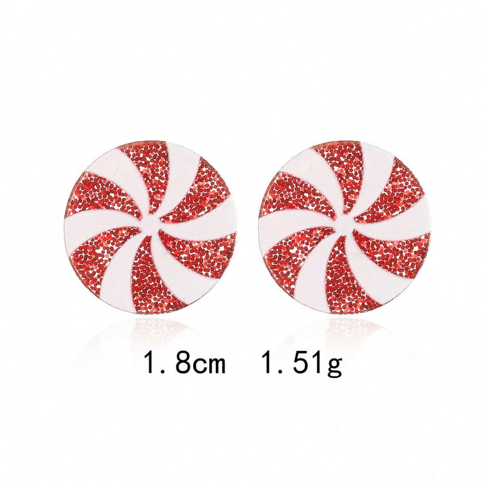 (ES4. Color plate earrings) New Christmas series earrings are fashionable and exquisite, with diamond-studded color plates, including elk, Christmas t