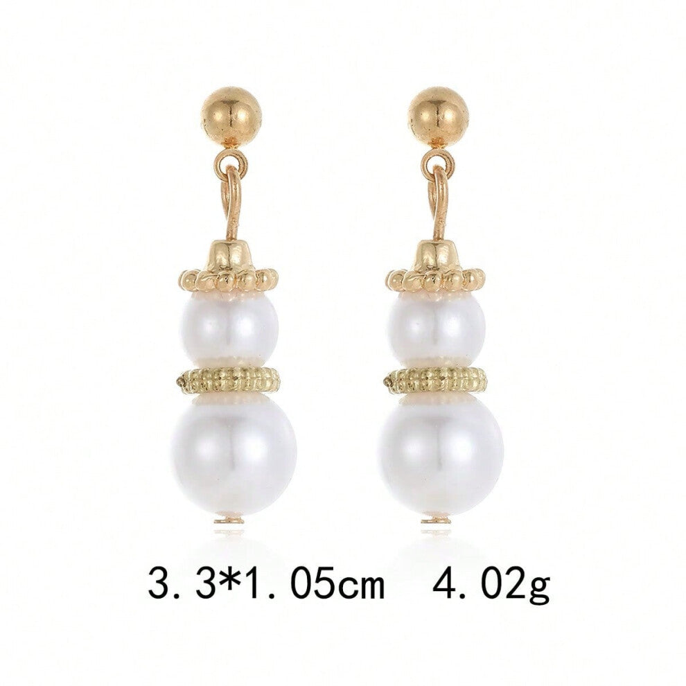 (ES34.Pearl earrings) New Christmas series earrings are fashionable and exquisite, with diamond-studded color plates, including elk, Christmas tree an