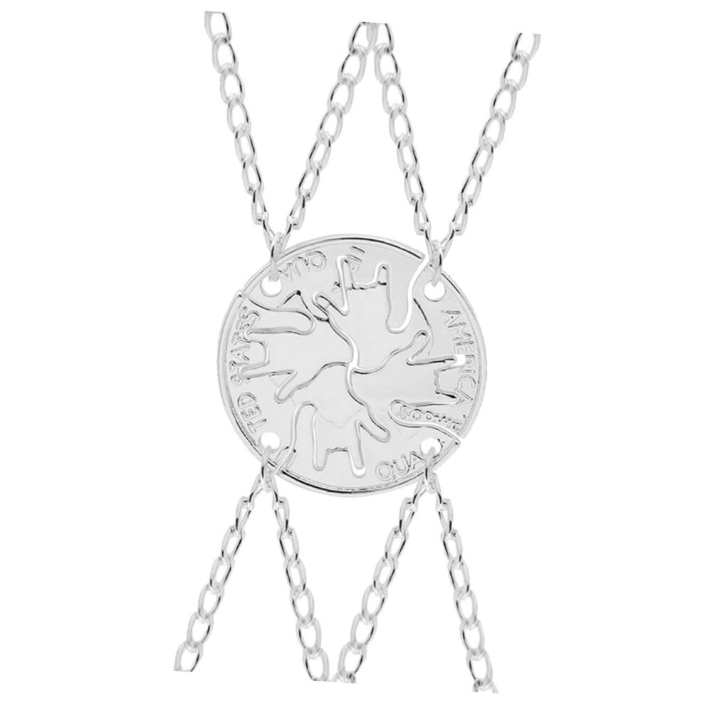 4-Piece Necklace With Stitching Matching Friendship Necklace Set For Best Friends Puzzle Pendant Jewelry Graduation Gift