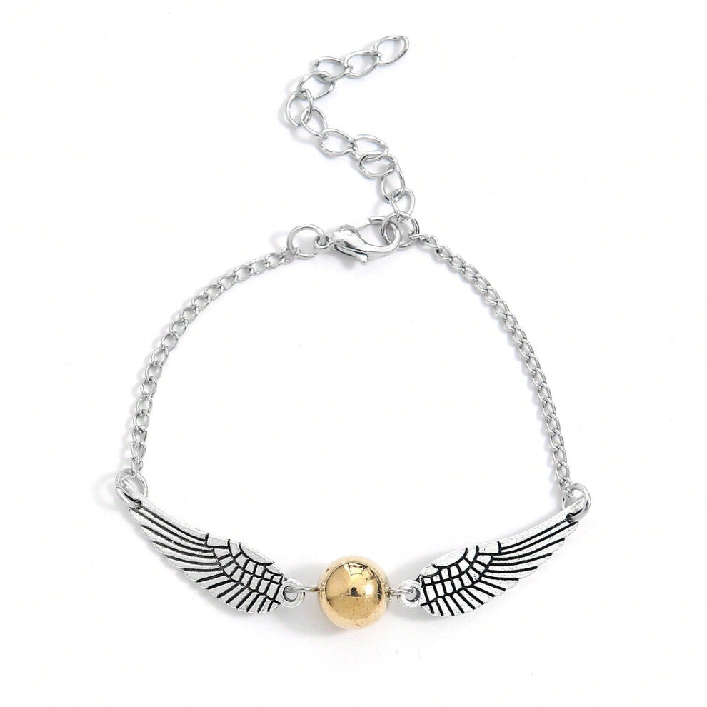 (Glitter Ball Wing Bracelet) Harry Potter and the Deathly Hallows Magic Academy Wings Bracelet Necklace Set
