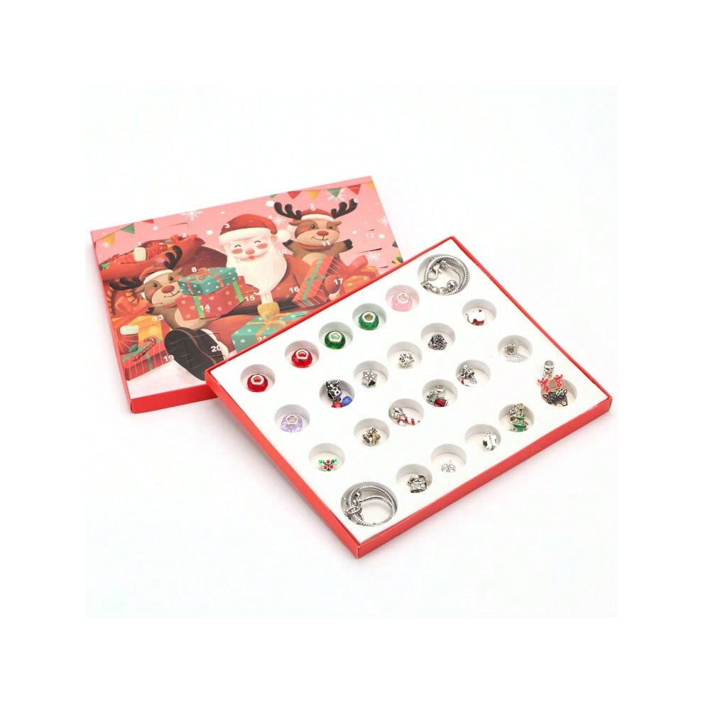 (Powder box bell type) Christmas Advent 24-grid calendar countdown DIY children's bracelet surprise blind box gold set