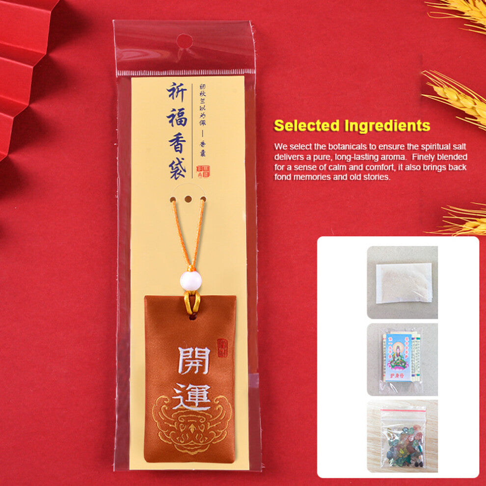 Embroidered Spiritual Salt Pouch Necklace for Money & Well-being