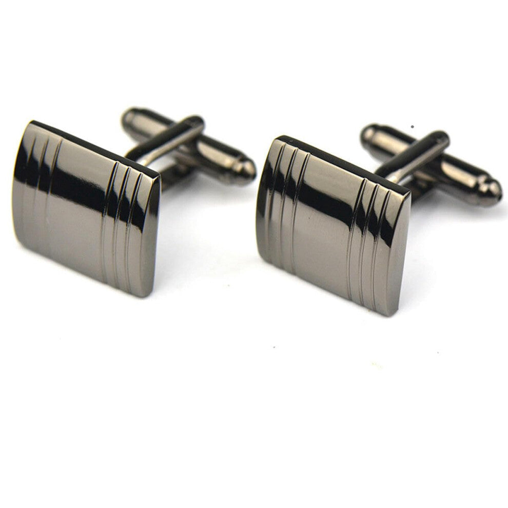 Cufflinks Black Metal Bow Tie Design Mirror Finish Shirt Sleeve Studs for Formal Wear