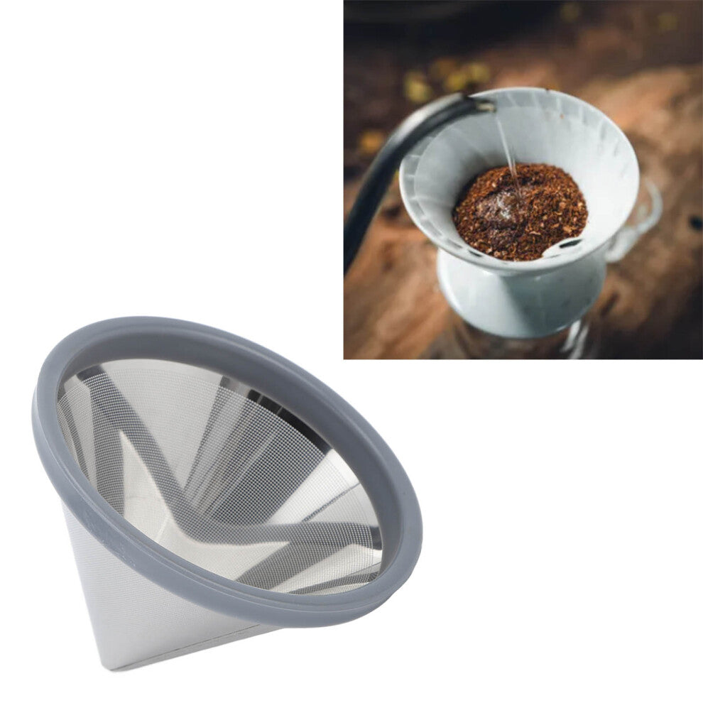 304 Stainless Steel Pour Over Coffee Filter 1-3 Cups Reusable Dripper
