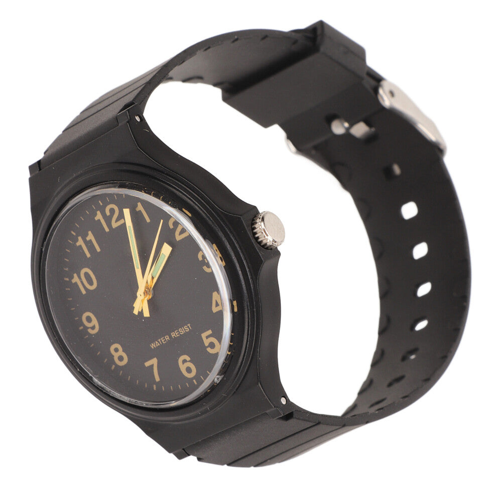Youthful Black Waterproof Watch Silent Quartz WR50M Scratch Resistant