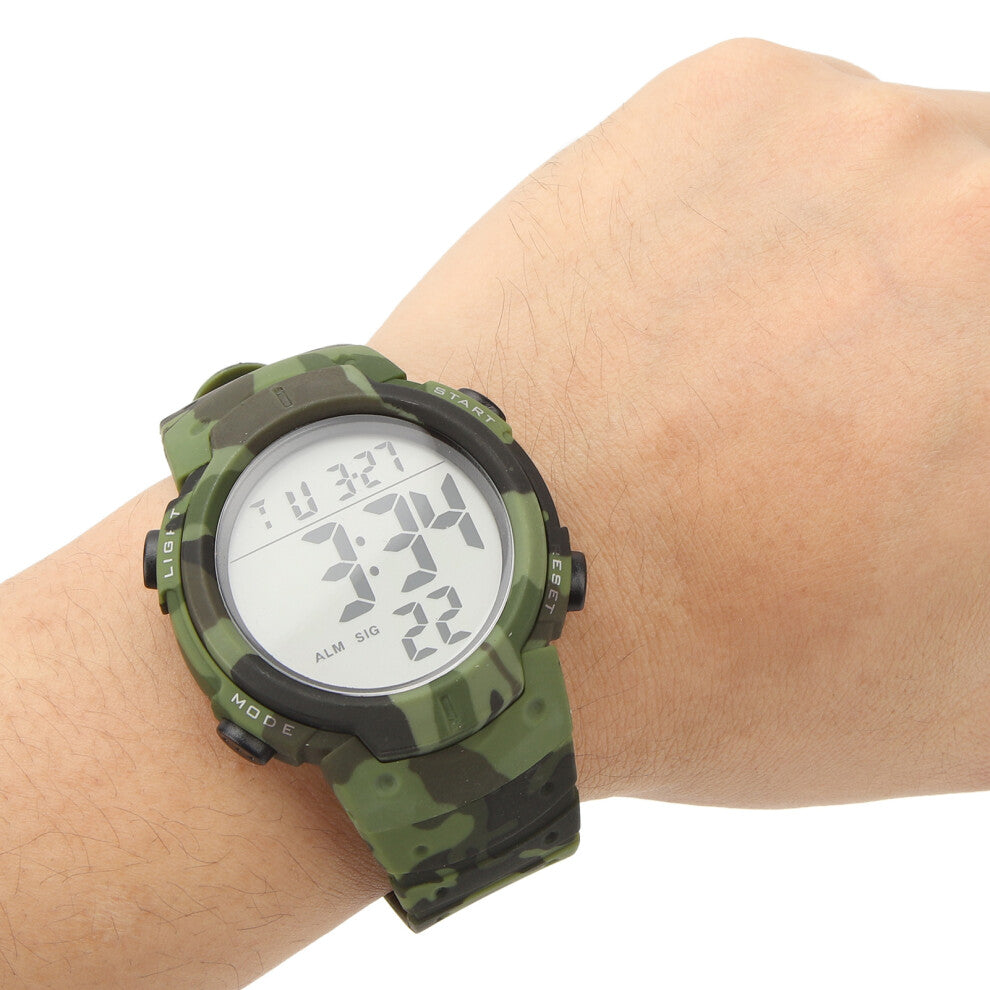 Men's Sports Watch OD Green Waterproof Outdoor Electronics with Night Light
