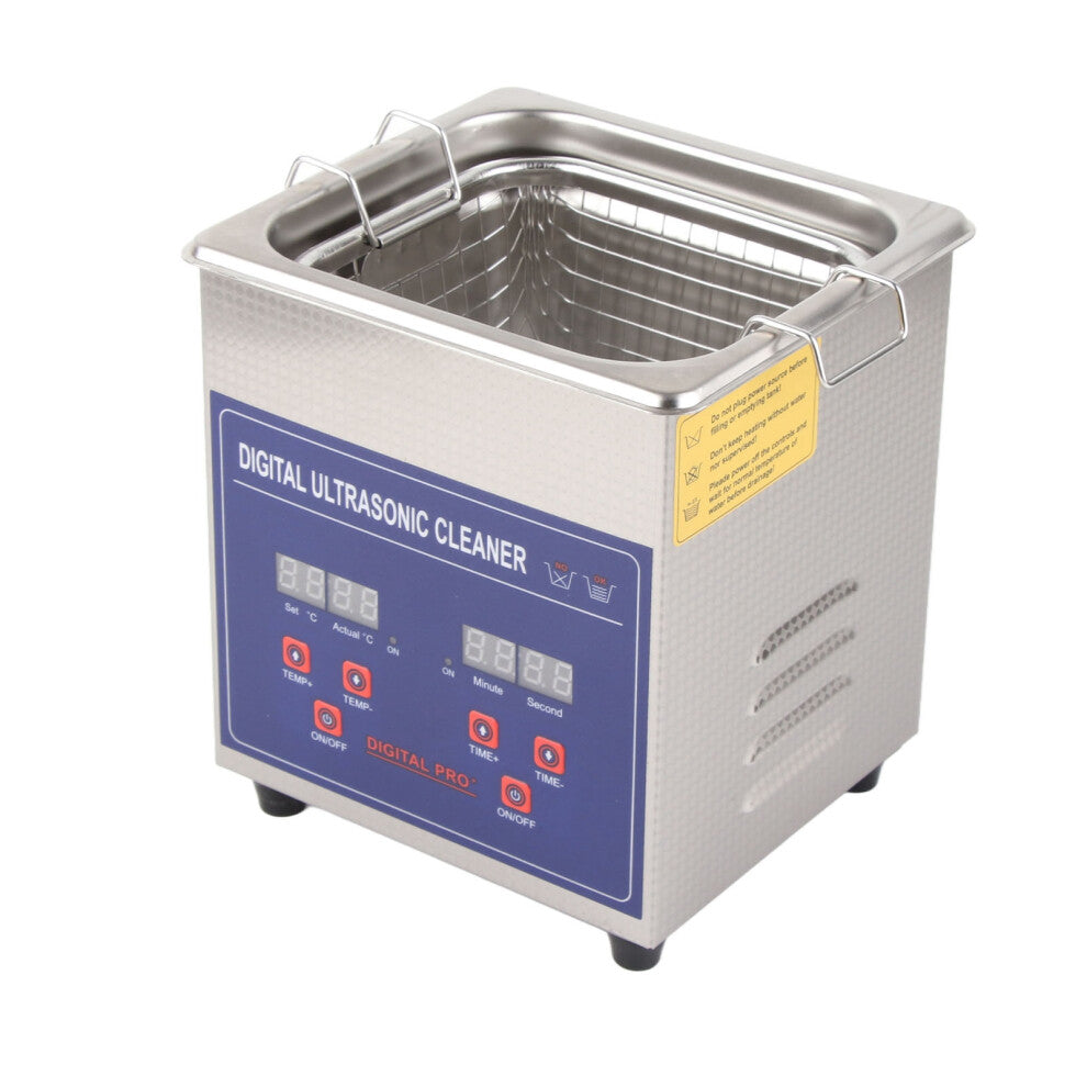 40KHz 2L Ultrasonic Cleaner Stainless Steel for Jewelry, Watches, Glasses