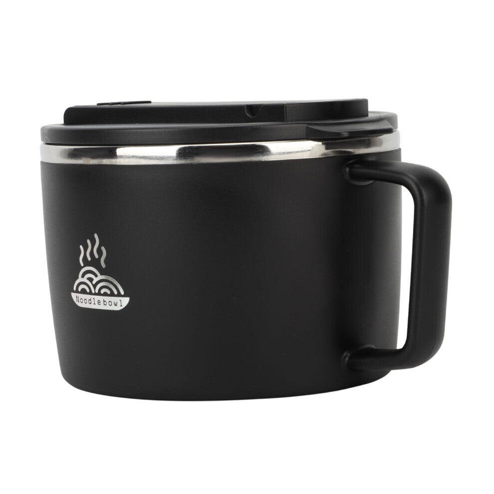 Portable 1200ml Dual Layer Insulated Noodle Bowl with Lid and Utensils