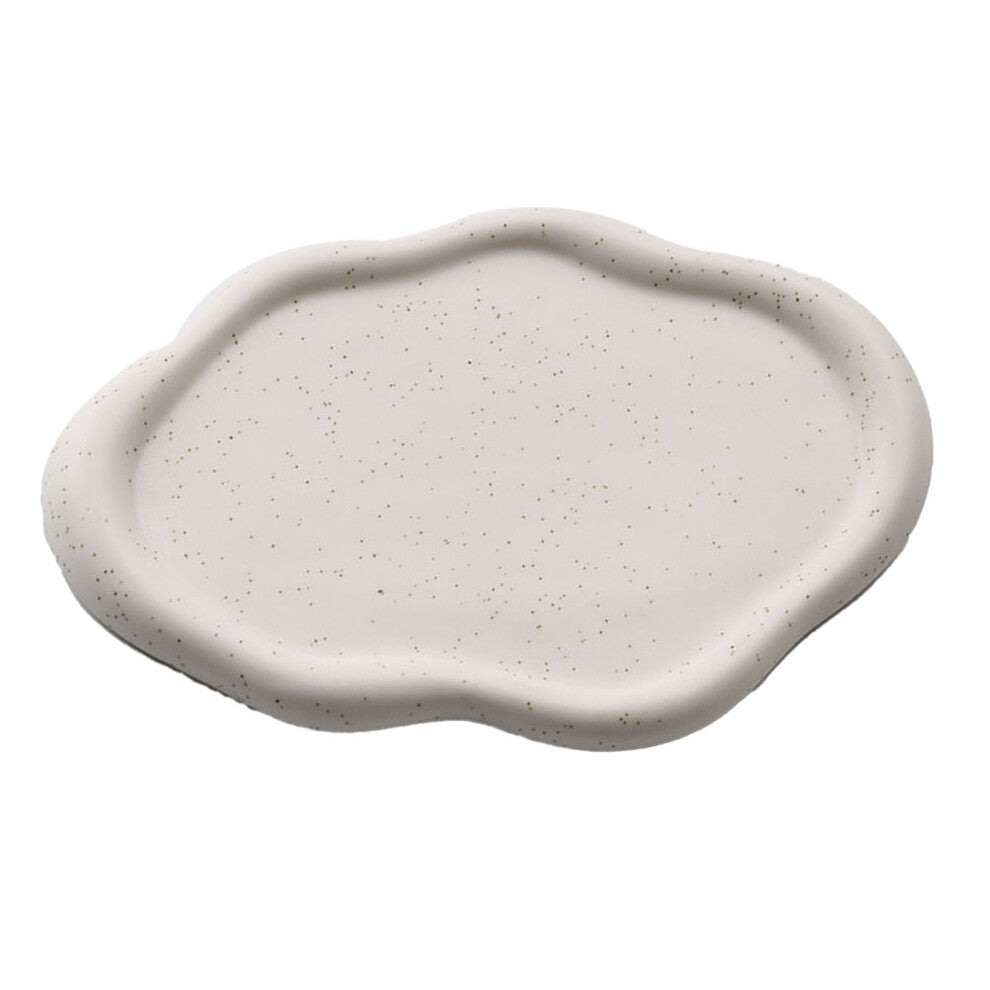 Ceramic Jewelry Plate White Oval Glossy Modern 540g Storage Tray