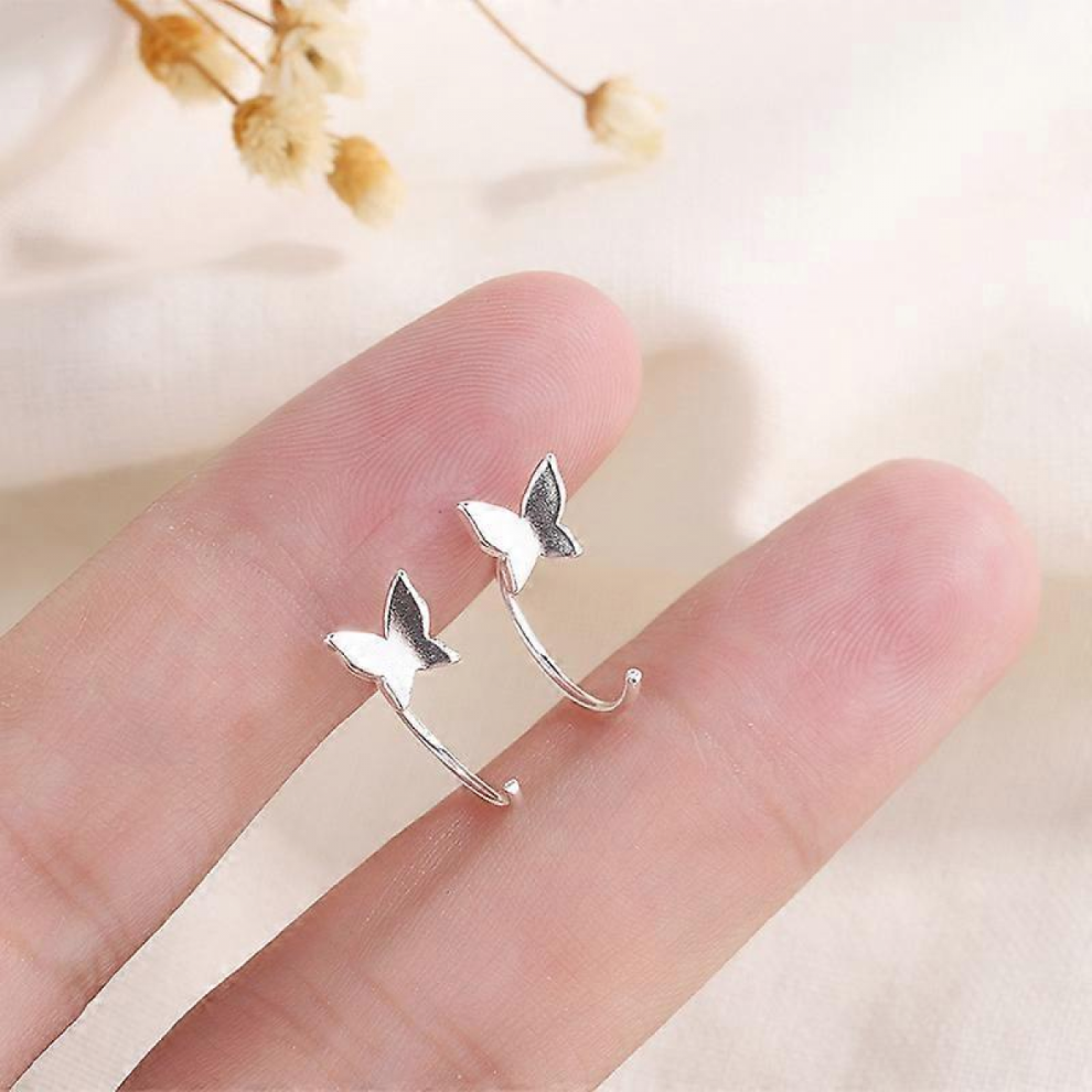 Butterfly Drop Dangle Hook Earrings Silver Womens Jewellery,1pair