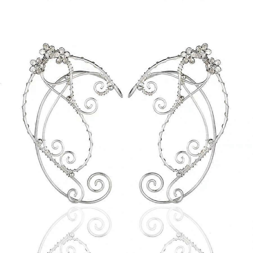 1 pair of filigree fairy wrap earrings elf ear cuffs