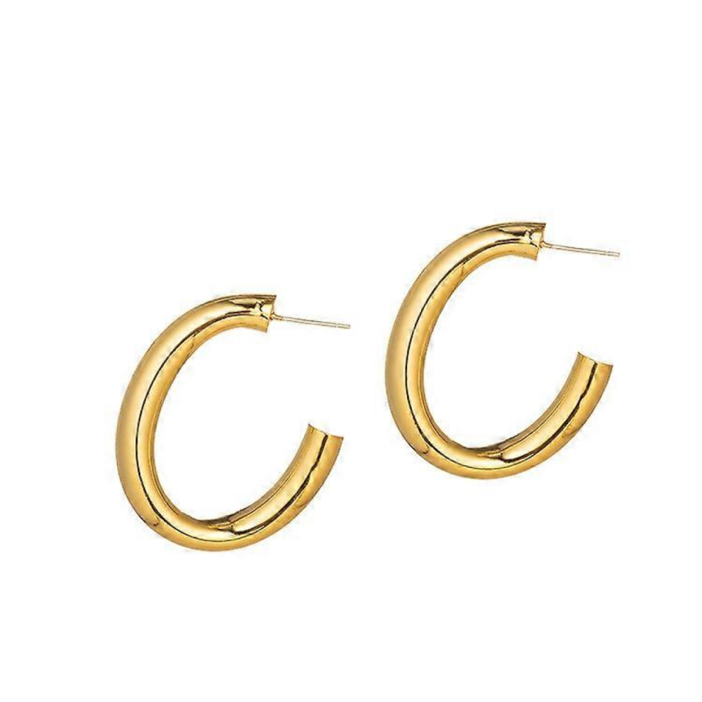 Colored Lightweight Chunky Open Hoops | Gold Hoop Earrings for Women