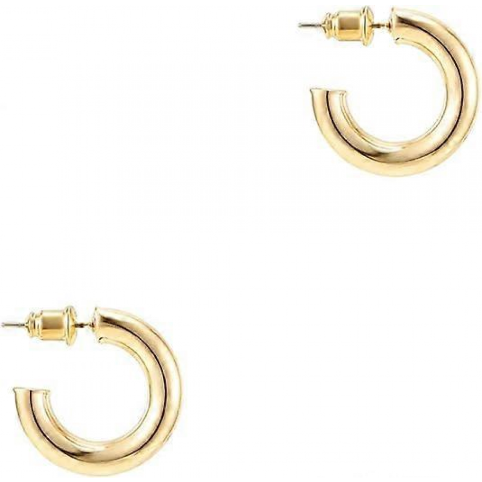 Gold Colored Lightweight Chunky Open Hoops | Gold Hoop Earrings for Women Gold