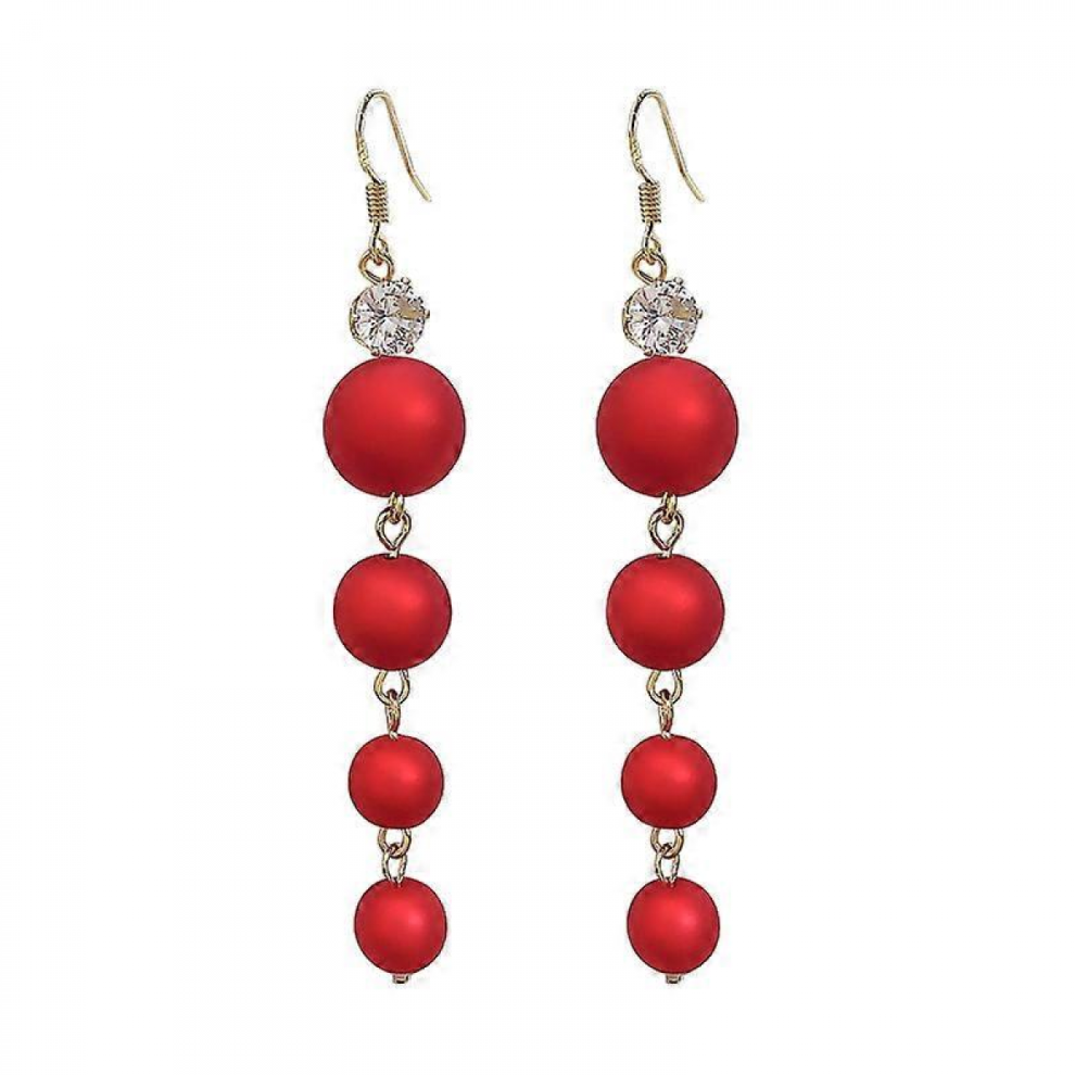 Long Gold Earrings for Christmas - Red Carpet Christmas Baubles