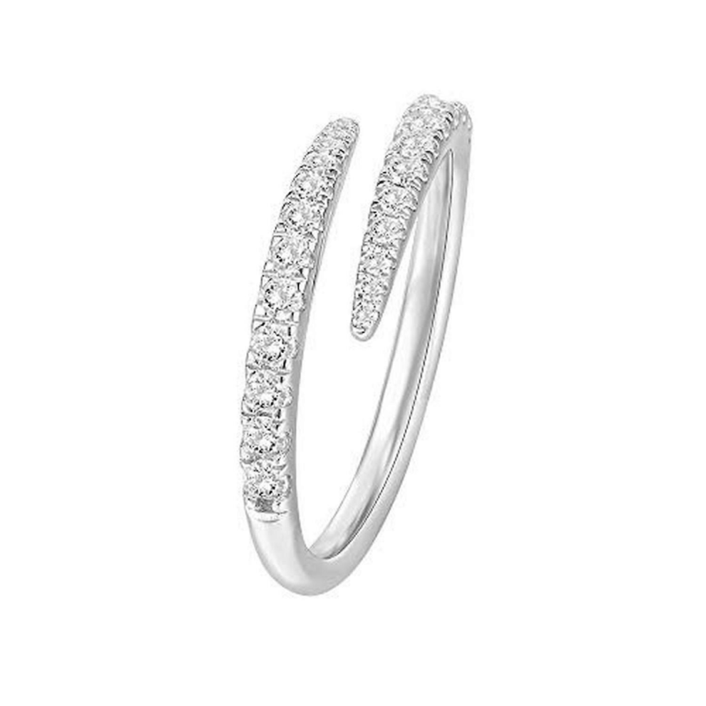 Women's Wedding Ring Open Stackable Cubic Engagement Ring