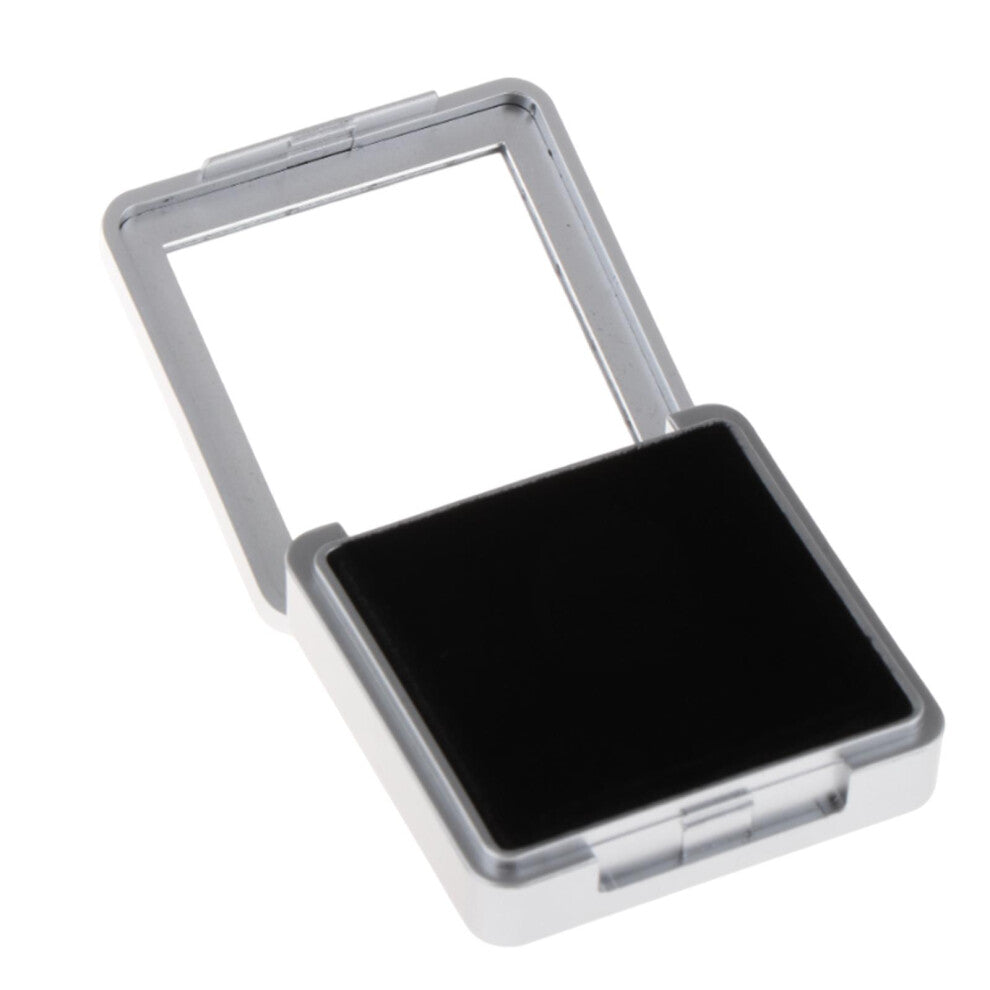(Silver, M) Gemstone torage Box Mini tone Box for Rings Collectibles Loose