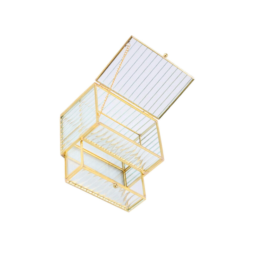Jewelry Box 2 Tier Container Clear Trinket Box for Tabletop Dresser