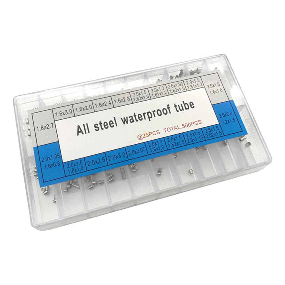 500Pcs Watch Crown Tubes Stainless Steel for Watchmakers Parts