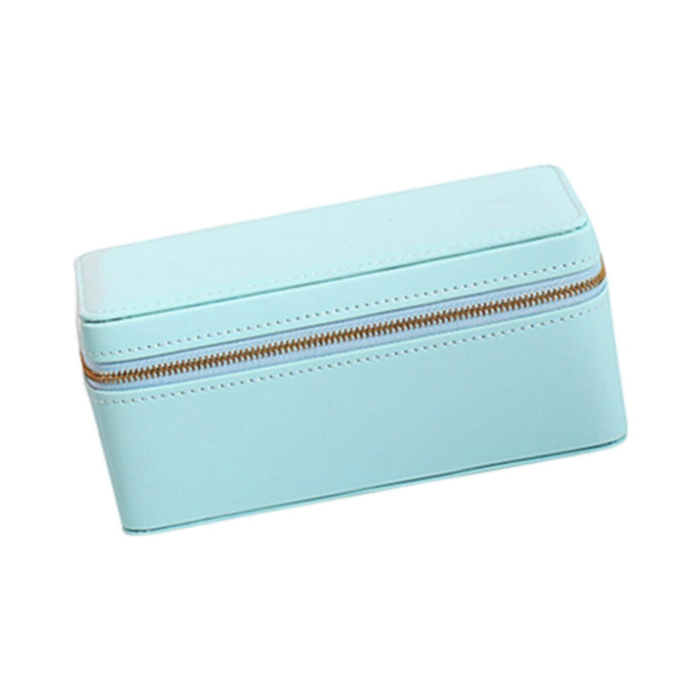 (blue, 19x95x85cm) Jewelry Box Portable Zip Closure Bangle Box for Wedding Watches Flea