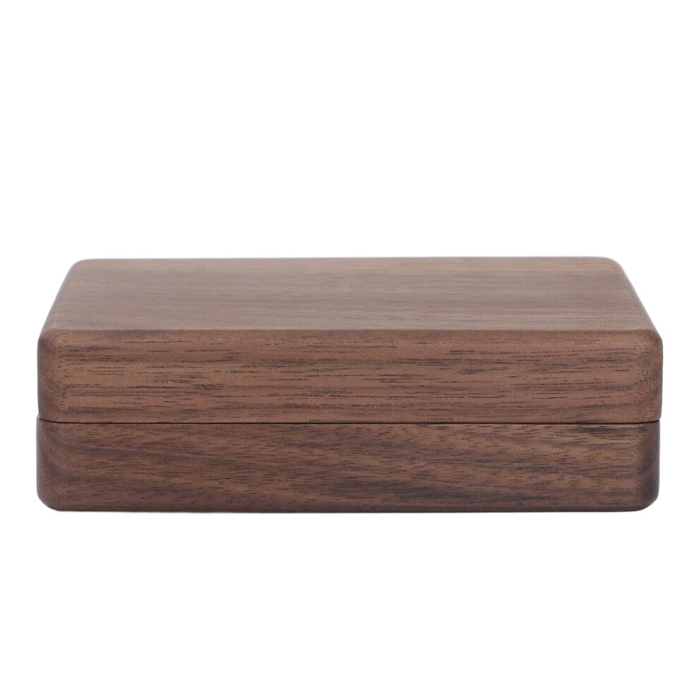 Glossy Interlocking Hinge Walnut Bracelet Case with Plush Lining