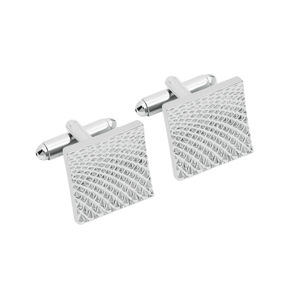 2x Square Cufflinks Quality Durable Carved Pattern for Wedding Shirt