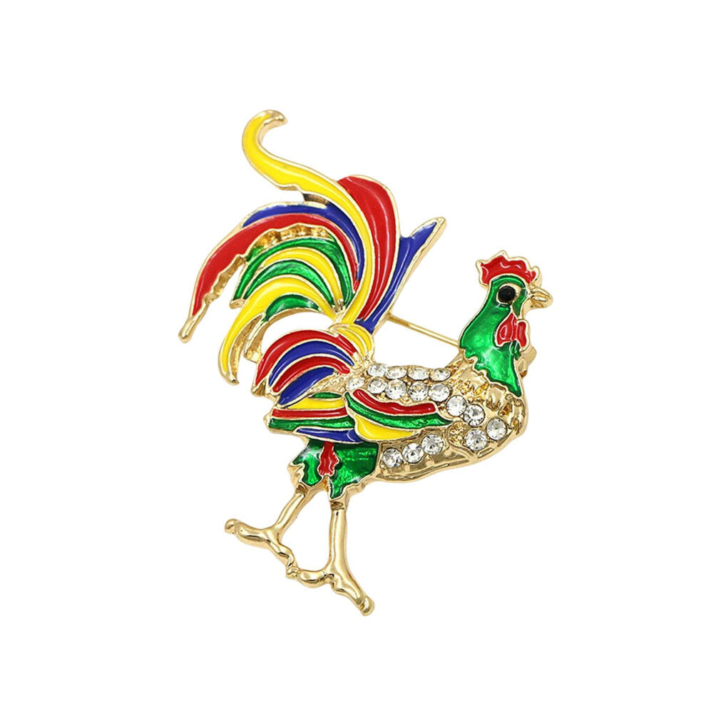 Trendy Brooch Pin Jewelry Dress Accessories Rooster for Headscarves