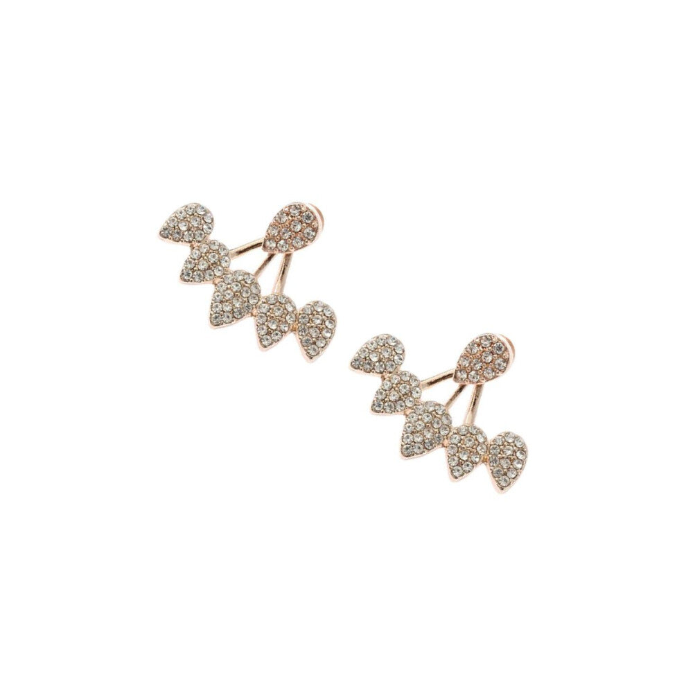 Crystal Earrings Leaf Ear Jacket Front Back Ear Cuffs Stud Earring