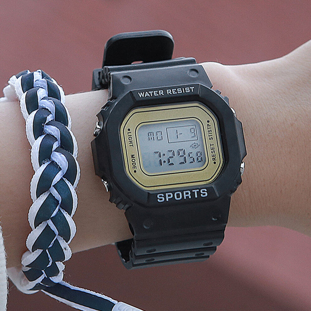 Waterproof Luminous LED Smartwatch for Boys & Girls, Lightweight Black