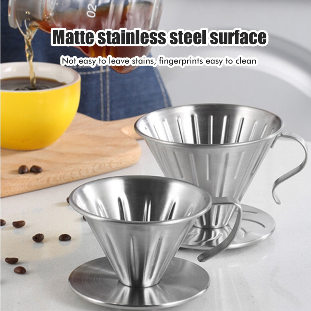 Stainless Steel Coffee Filter Reusable Filter Holder 9x10cm Silver
