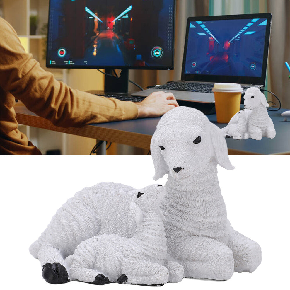 Charming Rustic White Lamb Figurines Perfect for Farm Themed Crafts