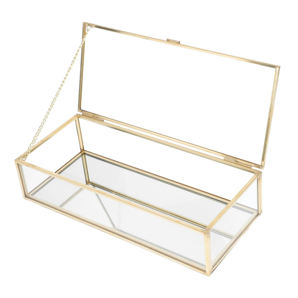 Transparent Cosmetic Box for Jewelry and Lipsticks - Dustproof Glass Design, Versatile Use for Bedroom and Makeup Table