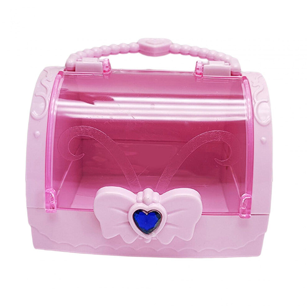 (Pink, 115x86x75cm) Handled Storage Box Hair Accessory Storage Case for Stationery Desktop